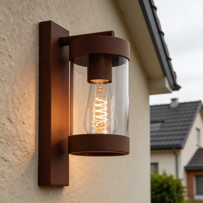 Lámpara exterior color óxido moderna, Musa, IP44