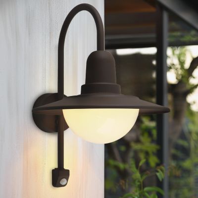 Aplique exterior con sensor de movimiento color óxido antiguo, Rolin, IP54