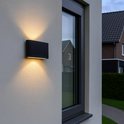 Lámpara exterior negro moderno, Cailey, 10W, 3000K LED, IP54