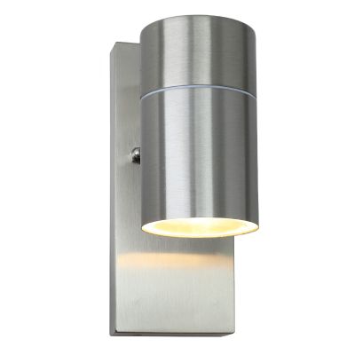 Aplique exterior con sensor crepuscular plateado moderno, Pedro, IP44