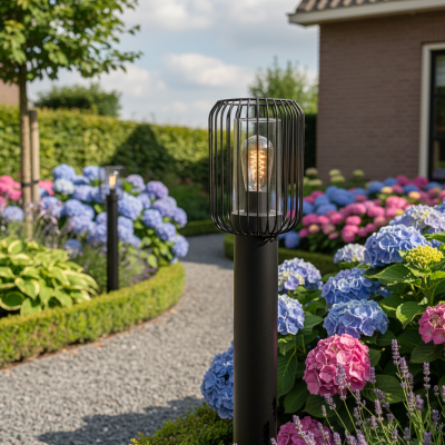 Lámpara exterior negra moderna, Enya, IP44