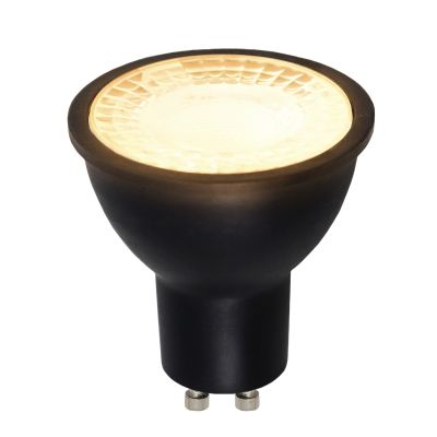 Olucia bombilla LED regulable en 3 pasos GU10 Antonie, negro, 5W, 2700K