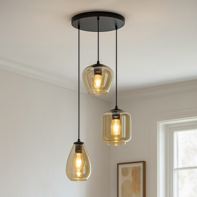 Lámpara colgante ámbar moderna, Caia