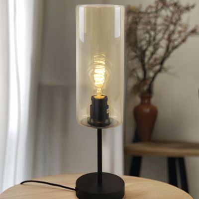 Lámpara de mesa ámbar moderna, Gaya, con interruptor