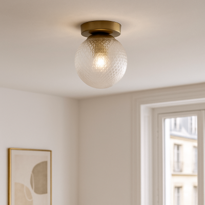 Lámpara de techo transparente retro, Johnson