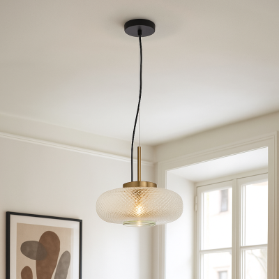 Lámpara colgante transparente retro, Johnson