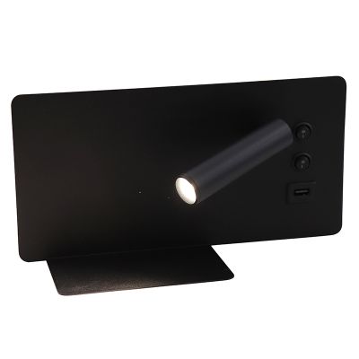 Aplique negro moderno, Stanley, 10W, 4000K LED, con interruptor