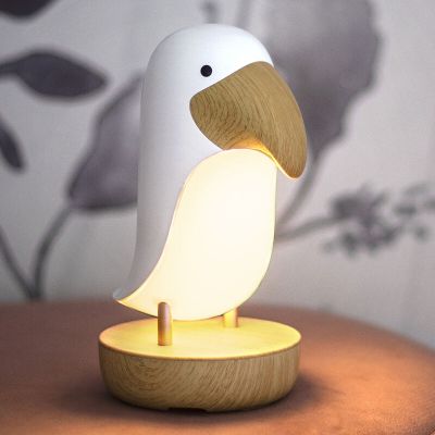 Luz nocturna infantil blanca de plástico, Toucan, 0,54W, 3000K LED