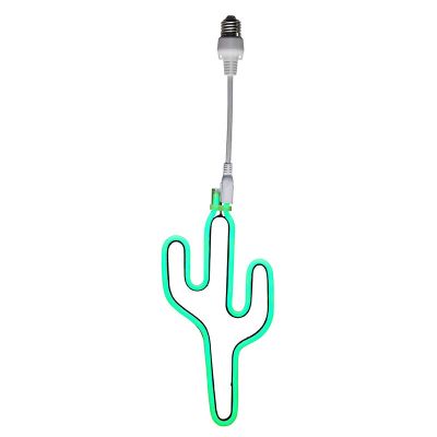 Guirnalda bombilla exterior verde de plástico, Cactus, IP44