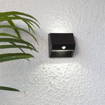 Aplique solar exterior negro de plástico, Amier, 0,06W, 5000K LED, IP44