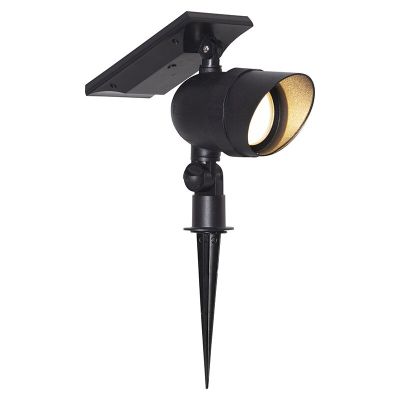 Estaca solar para jardín negra de aluminio, Ancilla, 0,064W, 3000K LED, IP44