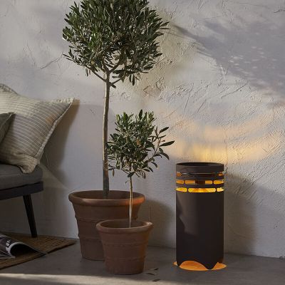 Lámpara de mesa exterior marrón de plástico, Aidan, 0,3W, 3000K LED, IP44