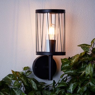 Lámpara exterior negra industrial, Jaynah, IP44