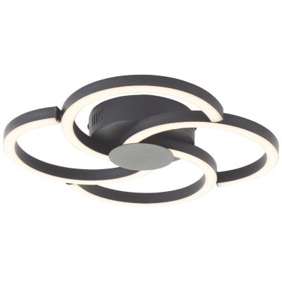 Lámpara de techo negra diseño, Somia, 22W, 3000K LED