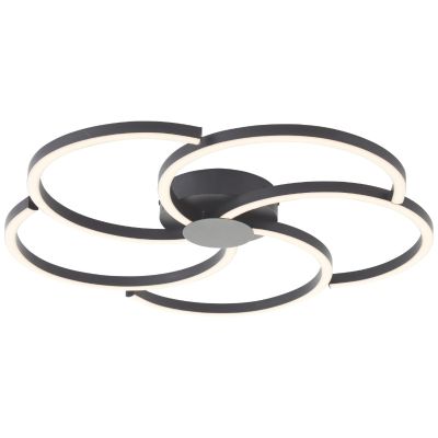 Lámpara de techo negra diseño, Somia, 32W, 3000K LED, regulable en 3 pasos
