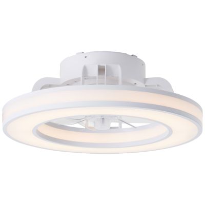 Ventilador de techo blanco moderno, Yari, 26W, RGBW LED, con mando a distancia