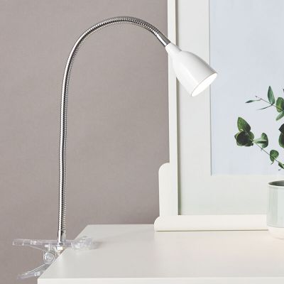 Foco pinza blanco de plástico, Kit, 2,4W, 3000K LED, con interruptor