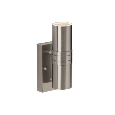 Aplique exterior con sensor crepuscular cromado moderno, Jaycie, 2,5W, 3000K LED, IP44