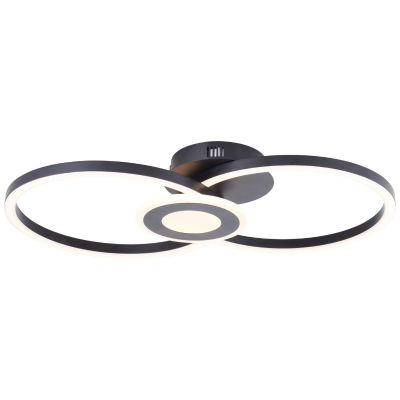 Lámpara de techo negra diseño, Volkert, 24W, 3000K LED