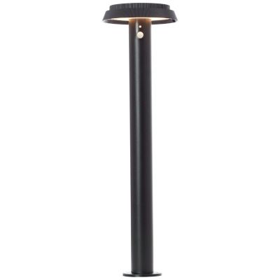Lámpara de pie solar exterior negra de metal, Ridvan, 4W, 3000K LED, IP44