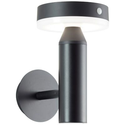 Aplique solar exterior negro de metal, Kubilay, 3W, 4000K LED, IP44