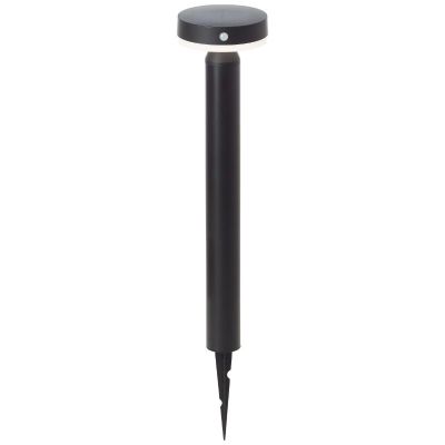 Lámpara de pie solar exterior negra de metal, Kubilay, 3W, 4000K LED, IP44