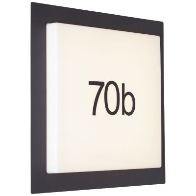 Número de casa con luz negro de aluminio, Nurcan, 15W, 3000K LED, IP44