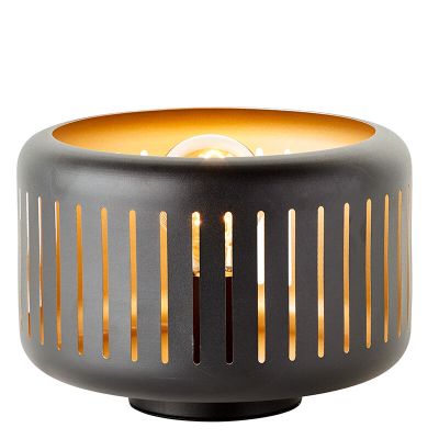 Lámpara de mesa negra industrial, Veronika, con interruptor