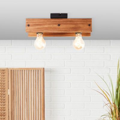 Lámpara de techo de madera marrón, Rasha