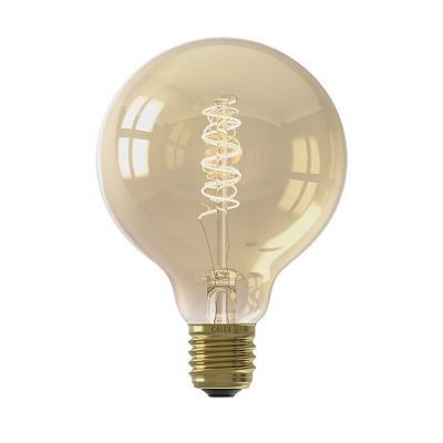 Lámpara Dorada Calex LED planet, G95, E27, 4W, 2200K (blanco extra atmosférico), regulable
