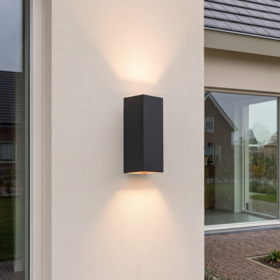 Aplique up down de aluminio negro, Dion, 8W, 3000K LED, IP54