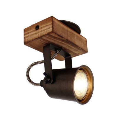 Foco de techo de madera negro, Clazina