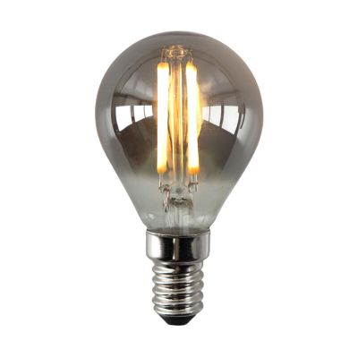 E14 LED bombilla regulable, P45, 3w, vidrio humo, 2200K