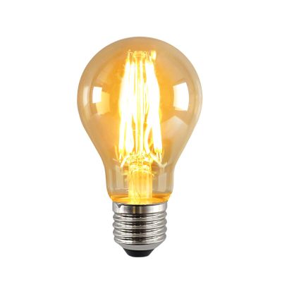 E27 LED bombilla regulable, A60, 5w, ámbar de vidrio, 2400K