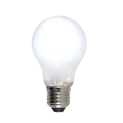 E27 LED bombilla regulable, A60, 5w, vidrio blanco, 6500k