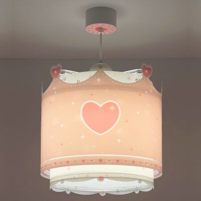 Lámpara colgante infantil de plástico rosa, Queen