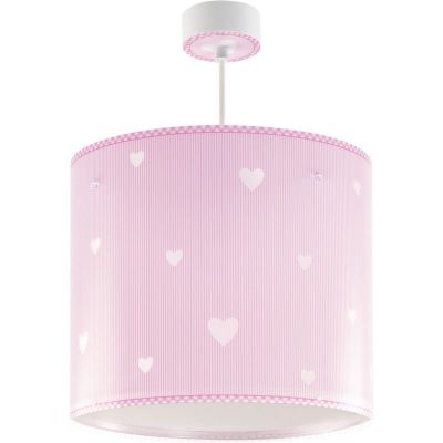 Lámpara colgante infantil de plástico rosa, Hearts