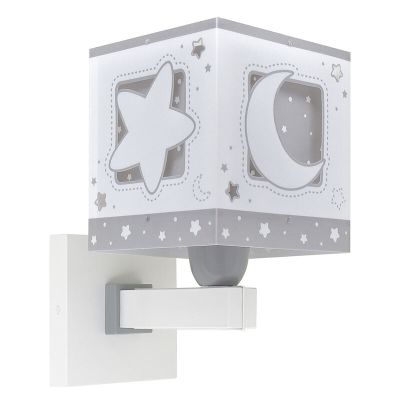 Aplique pared infantil de plástico gris, Moonlight