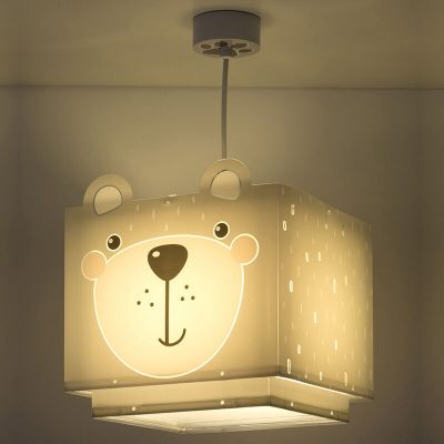 Lámpara colgante infantil de plástico gris, Bear