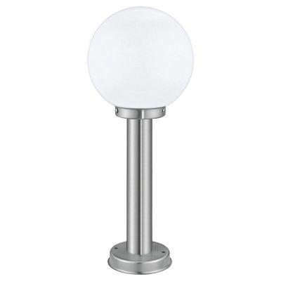 Lámpara exterior plateada de acero inoxidable, Baukje, IP44