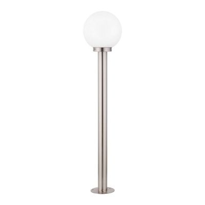 Lámpara exterior plateada de acero inoxidable, Baukje, IP44