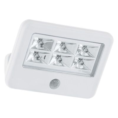 Aplique exterior con sensor de movimiento blanco de plástico, Patricia, 0,5W, 4000K LED, IP54