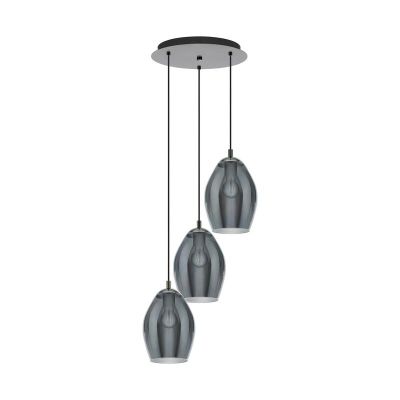 Lámpara colgante gris de vidrio, Nikky