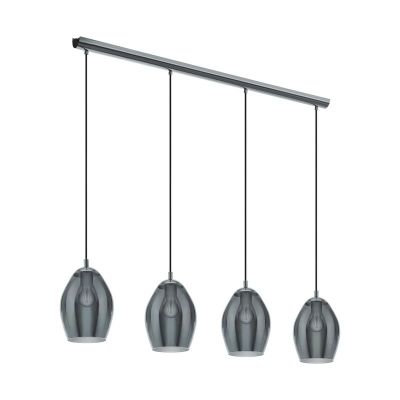 Lámpara colgante gris de vidrio, Nikky