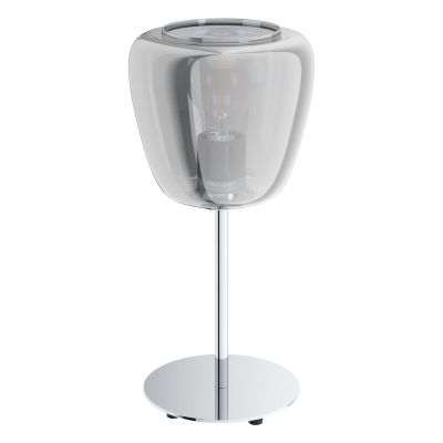Lámpara de mesa cromada de acero, Gauke, con interruptor