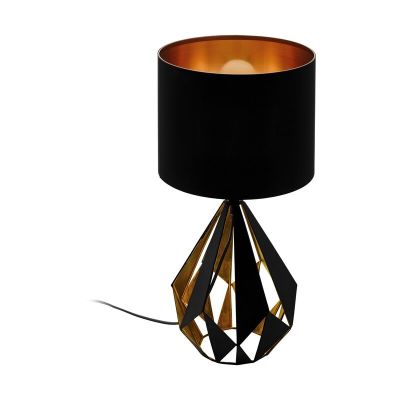 Lámpara de mesa negra de acero, Acri, con interruptor