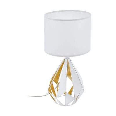 Lámpara de mesa blanca de acero, Acri, con interruptor