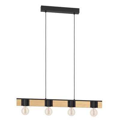 Lámpara de mesa marrón de madera, Angela
