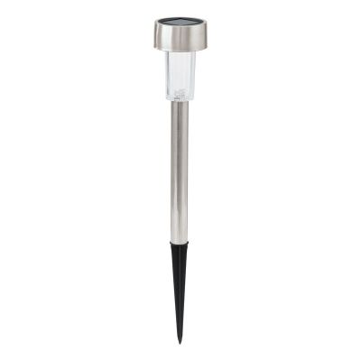 Estaca para jardín plateada de acero inoxidable, Zora, 0,5W, 3000K LED, IP44, con interruptor