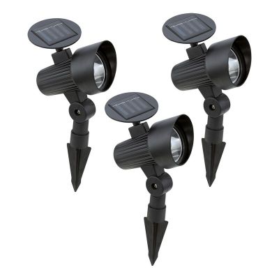 Estaca para jardín negra de plástico, Zora, 1W, 3000K LED, IP44, con interruptor